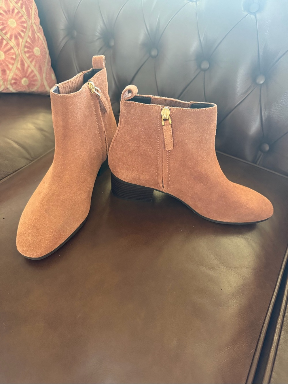 Talbots Suede Side-Zip Ankle Boots